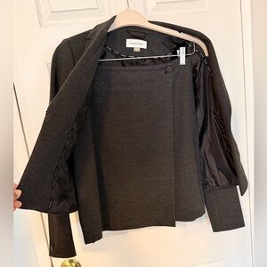 Calvin Klein Dark Gray Blazer & Skirt Suite